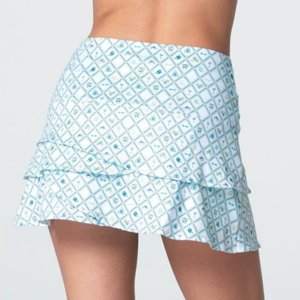 Lucky in Love Eyelet You Win Pickleball Skirt Built in Short Capri Print M NWT - Picture 12 of 13